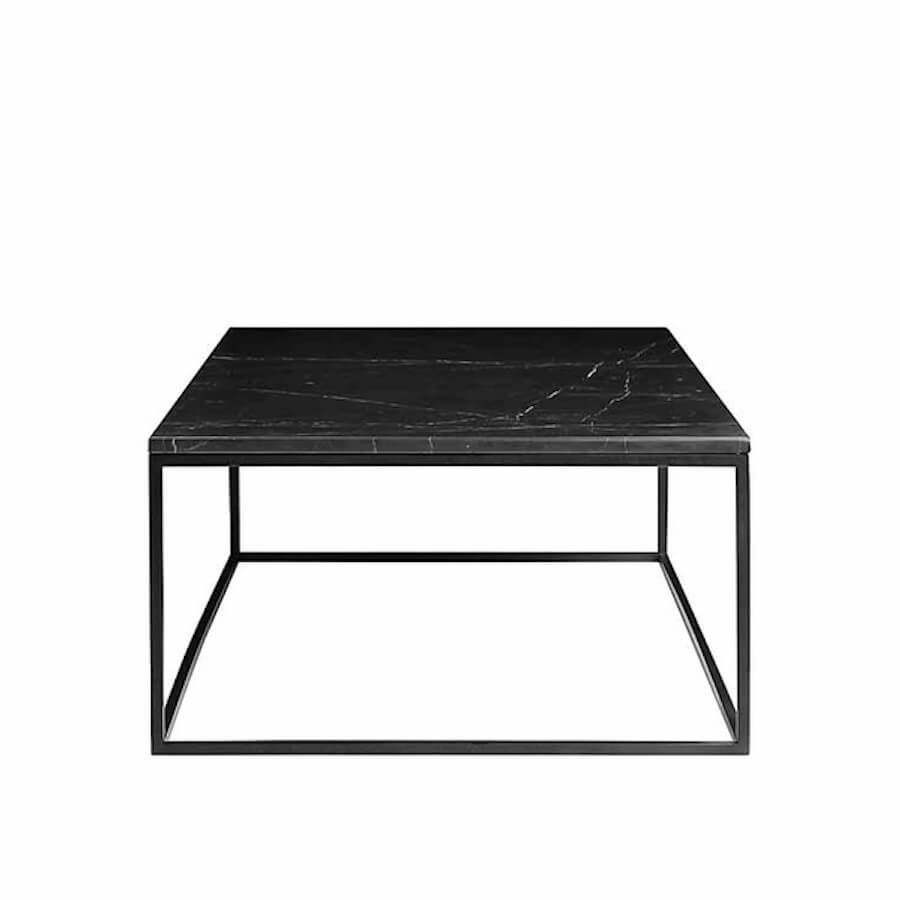 Onix Square Marble Coffee Table With Black Base Regarding Square Matte Black Coffee Tables (View 11 of 15)