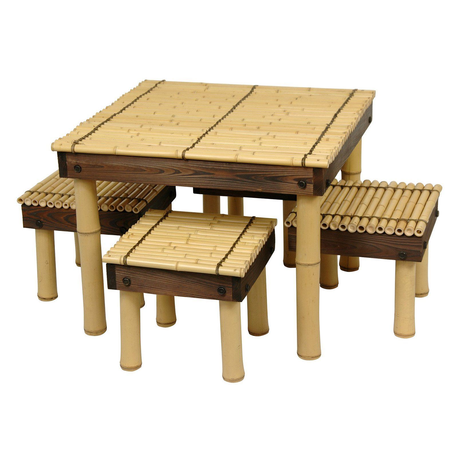 Oriental Furniture Zen Bamboo 5 Piece Coffee Table Patio For 5 Piece Coffee Tables (View 8 of 15)