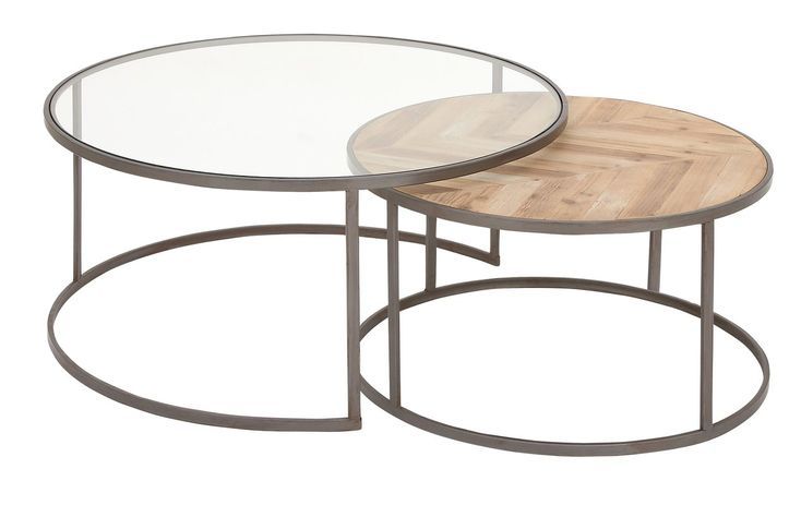 Orkney Contemporary 2 Piece Coffee Table Set | Round Intended For 2 Piece Modern Nesting Coffee Tables (View 11 of 15)