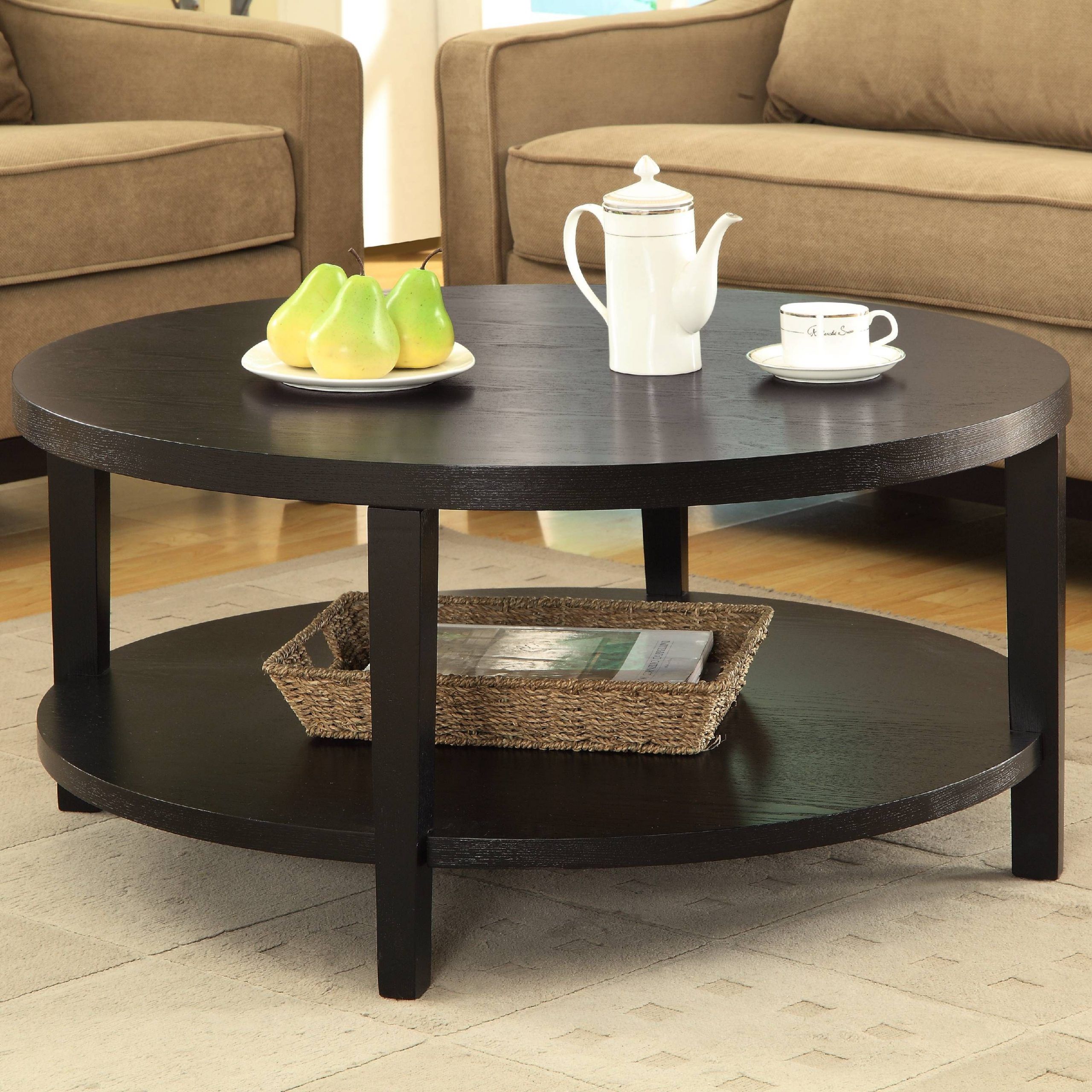 Osp Home Furnishings Work Smart Merge 36" Round Coffee Inside 2 Piece Round Coffee Tables Set (View 11 of 15)
