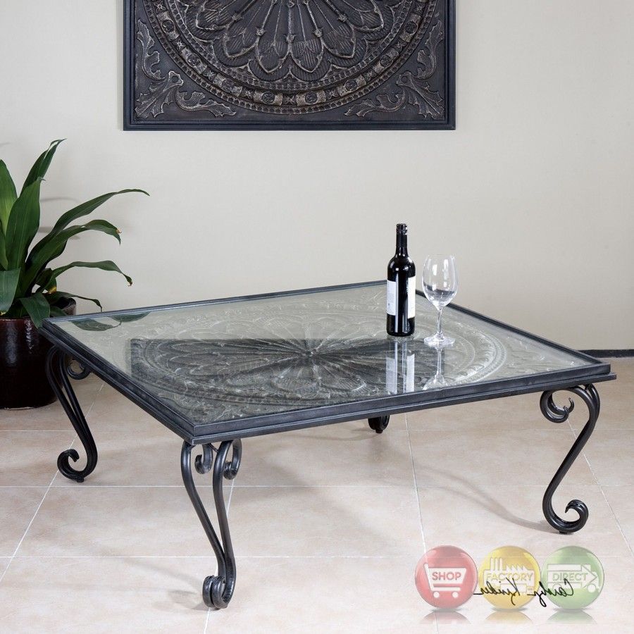 Ottavio Black And Silver Forged Iron Coffee Table With Pertaining To Aged Black Iron Coffee Tables (View 11 of 15)