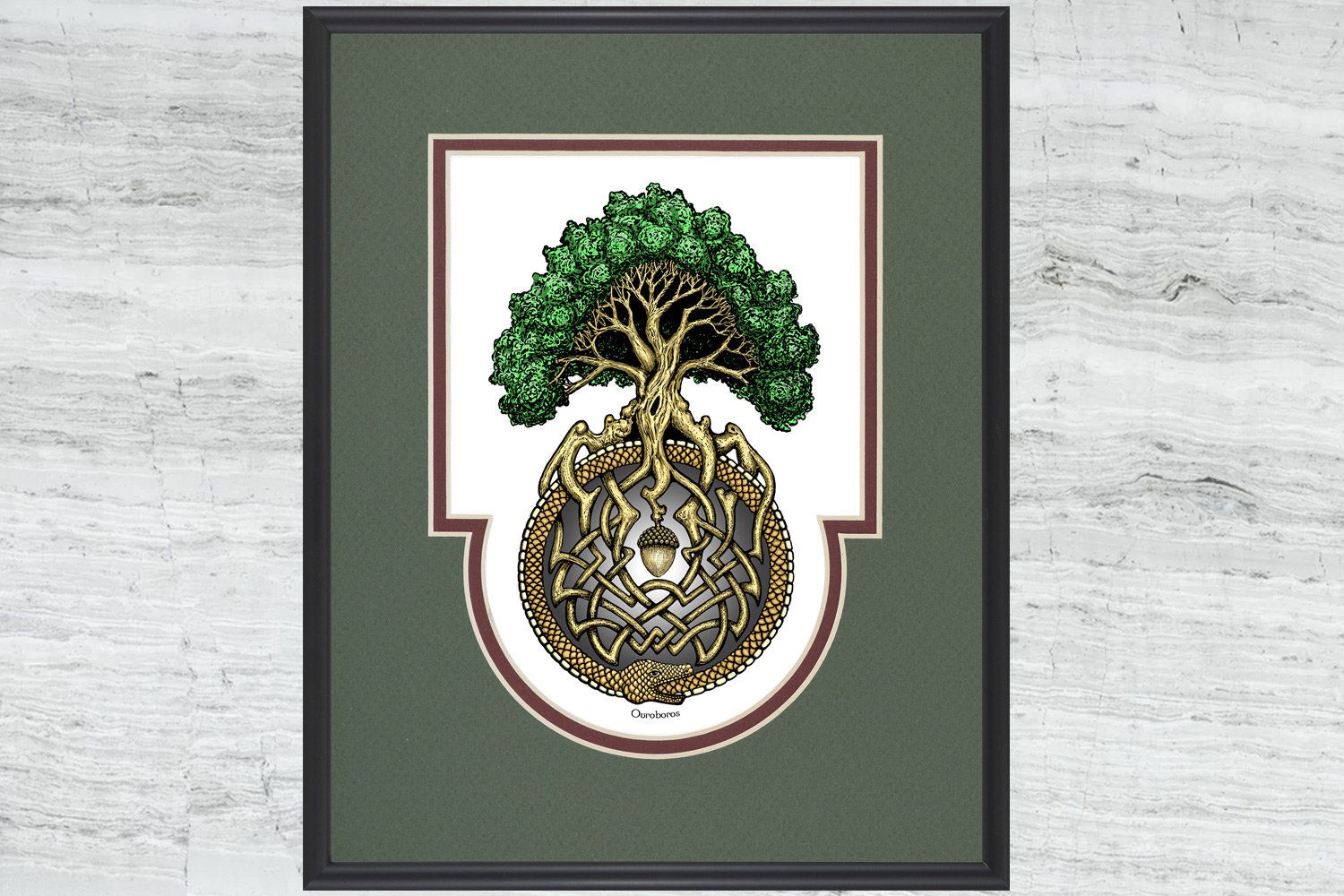 Ouroboros Tree  Framed Digital Art Print – 8 X 10 Intended For Dragon Tree Framed Art Prints (Photo 1 of 15)