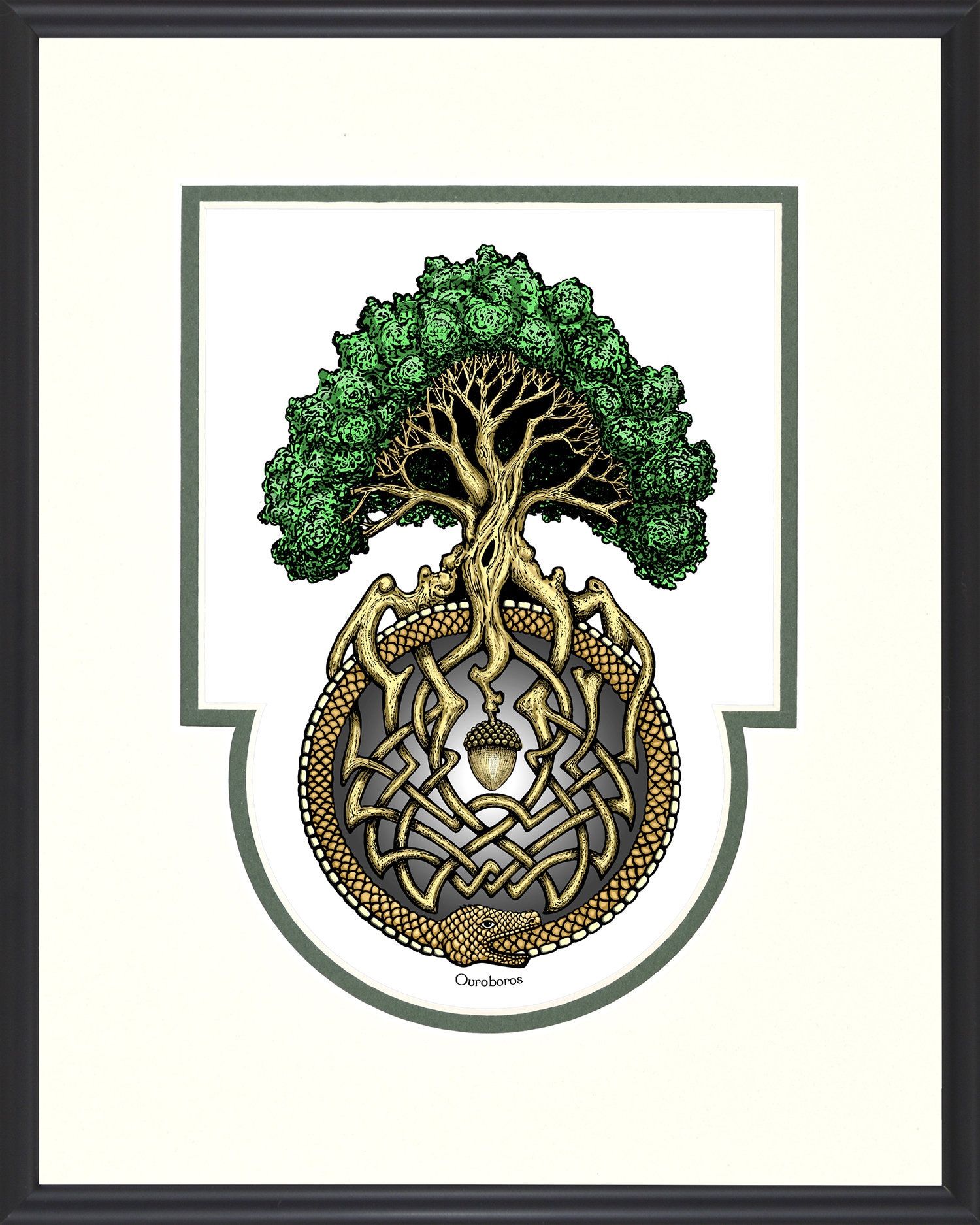 Ouroboros Tree  Framed Digital Art Print – 8 X 10 With Dragon Tree Framed Art Prints (View 3 of 15)