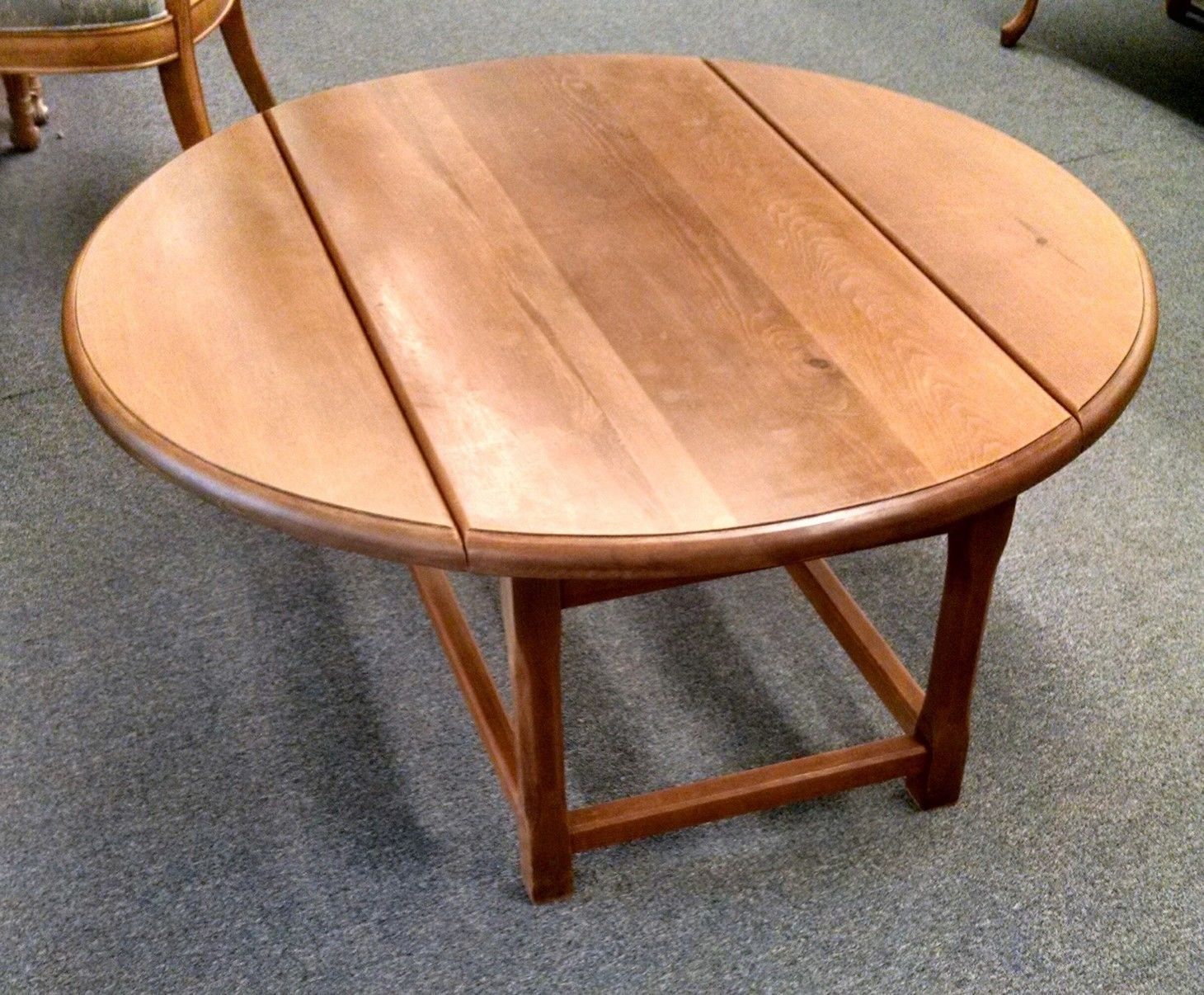 Oval Drop Leaf Coffee Table | Delmarva Furniture Consignment For Leaf Round Coffee Tables (Photo 3 of 15)