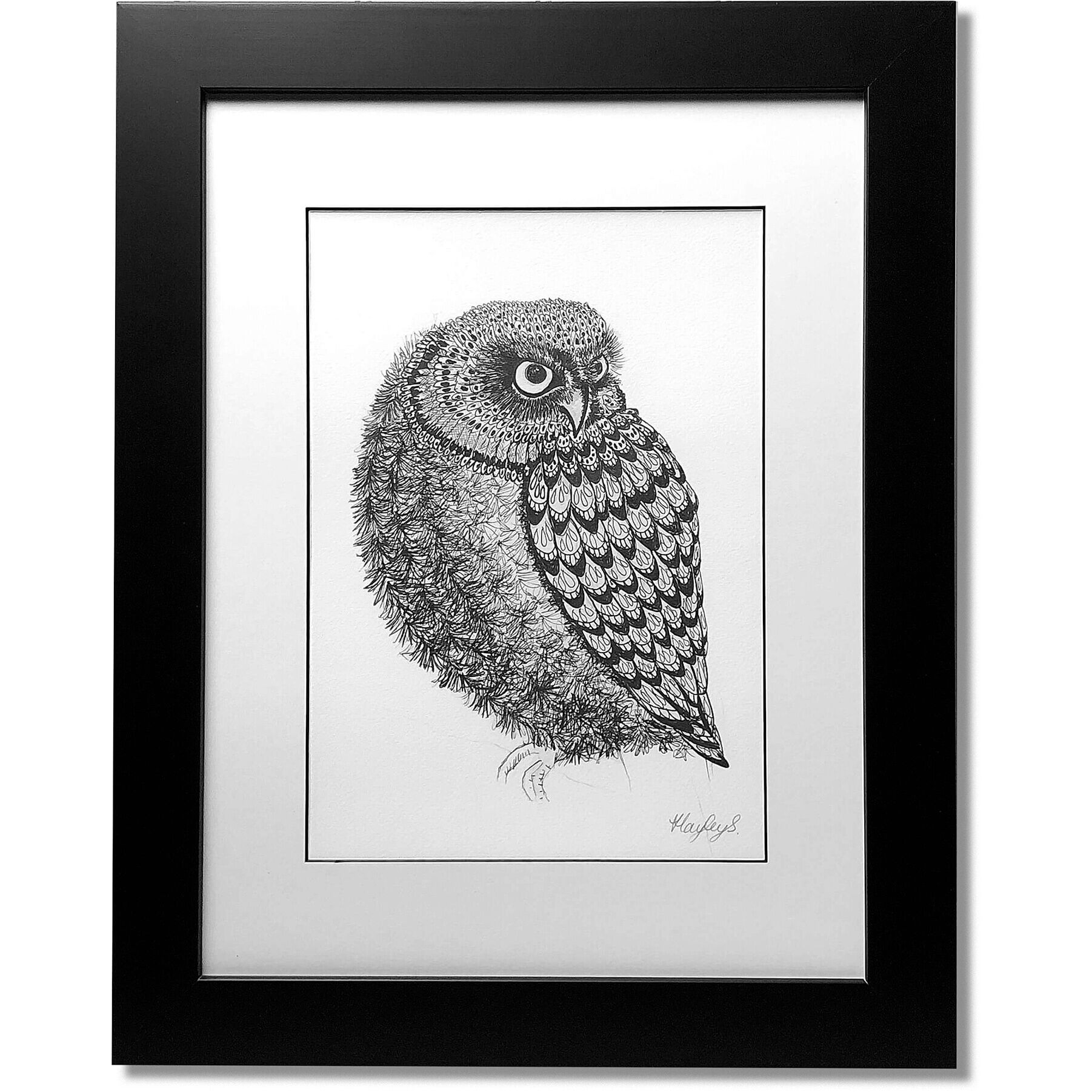 Owl Cattle Signed Original Framed Print | Haylestar Artworks Inside The Owl Framed Art Prints (View 4 of 15)