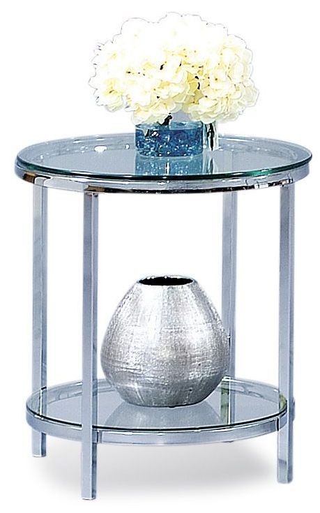 Patinoire Polished Chrome Round End Table – 1stopbedrooms. Pertaining To Polished Chrome Round Cocktail Tables (Photo 7 of 15)