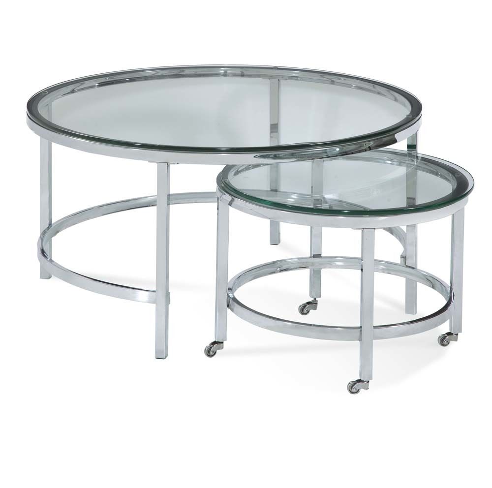 Patinoire Round Cocktail Tablebassett Mirror Company With Regard To Mirrored And Chrome Modern Cocktail Tables (View 13 of 15)
