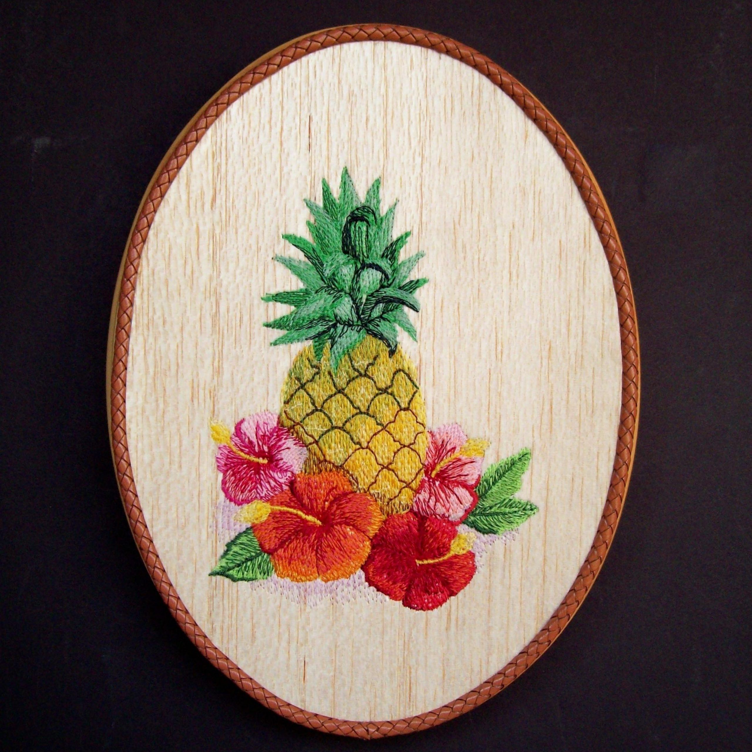Pineapple Wall Art, Balsa Wood Embroidery Art, Rustic With Regard To Tropical Wood Wall Art (View 8 of 15)