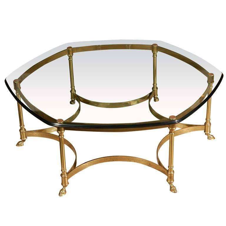 Polished Brass And Glass Octagonal Coffee Table, La Barge For Octagon Coffee Tables (View 12 of 15)