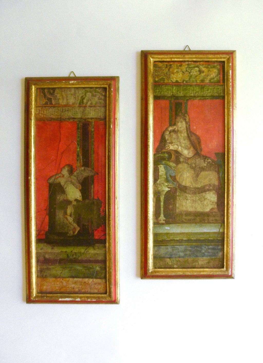 Pompeii Mural Framed Prints Art Pair Made In Italy 60s In Italy Framed Art Prints (View 3 of 15)