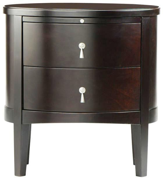 Port 2 Drawer Oval Nightstand – Nightstands – Bedroom Intended For 2 Drawer Oval Coffee Tables (Photo 13 of 15)