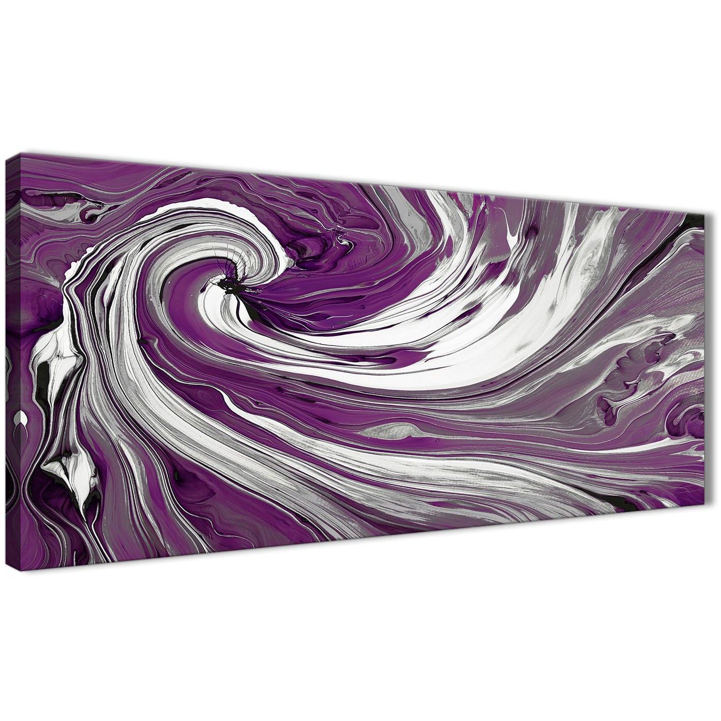 Purple White Swirls Modern Abstract Canvas Wall Art Inside Swirl Wall Art (View 6 of 15)