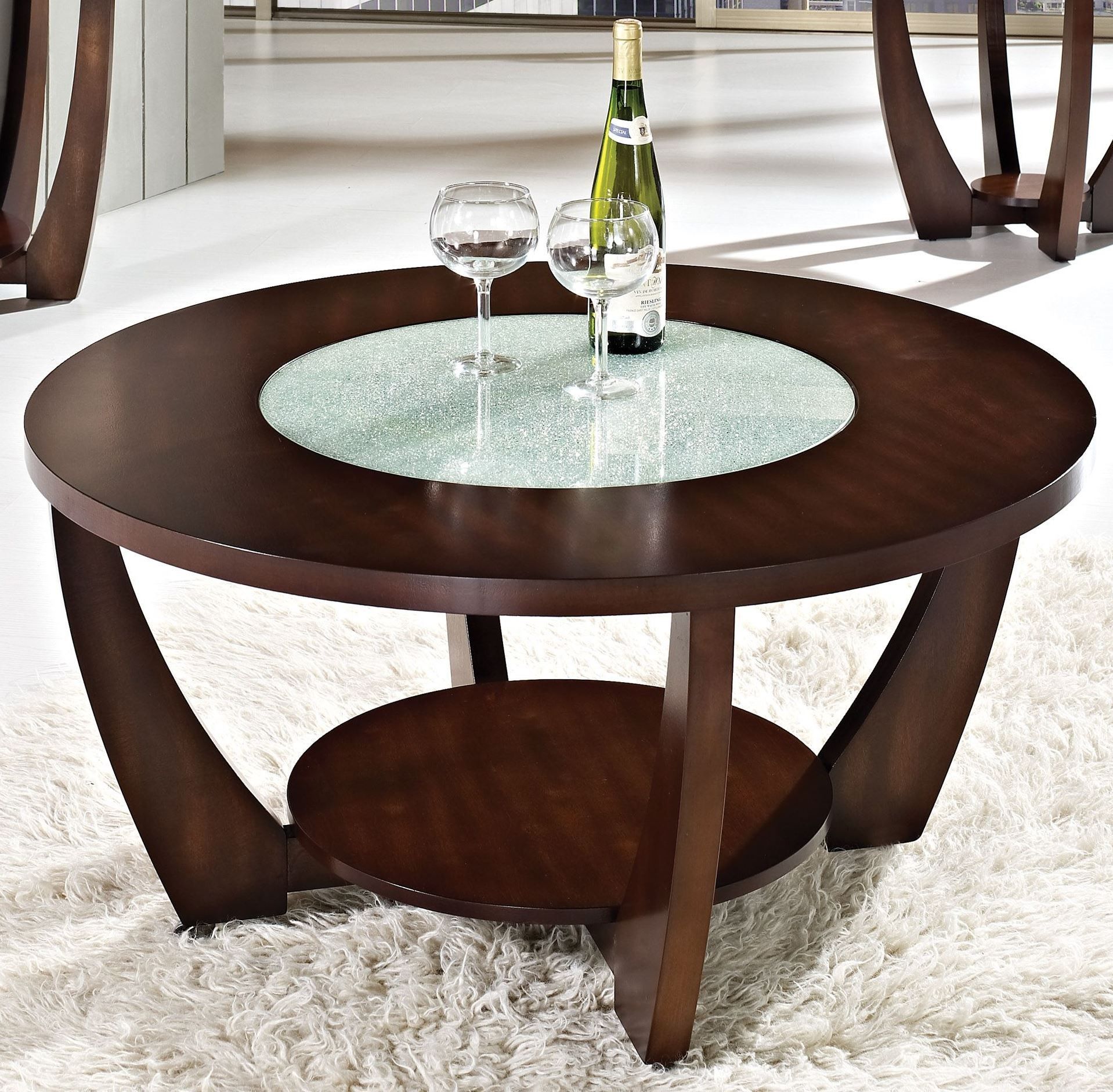 Rafael Merlot Cherry Cocktail Table With Casters From With Regard To Metallic Gold Cocktail Tables (Photo 13 of 15)