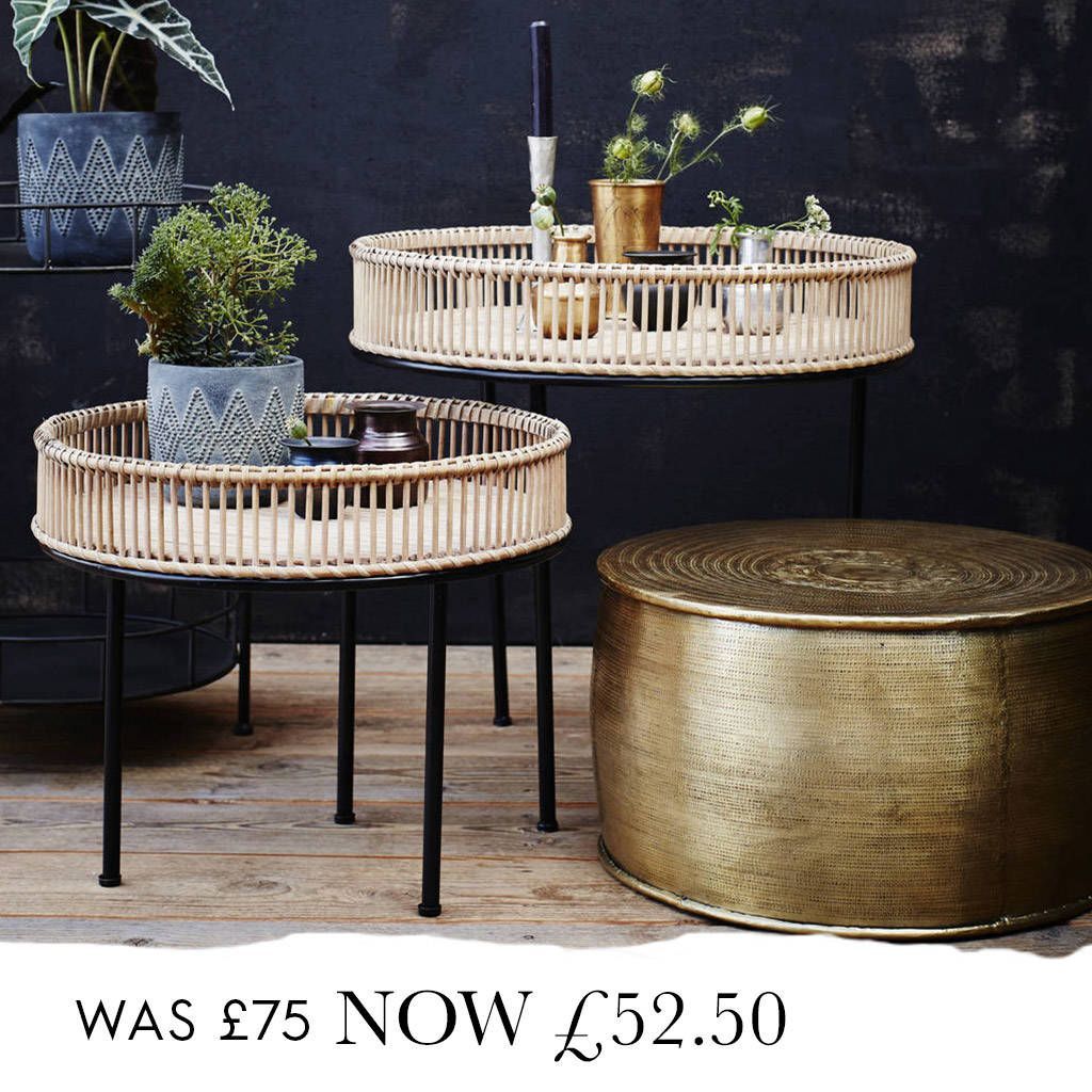 Rattan And Metal Side Table | Metal Side Table, Coffee In Natural Woven Banana Coffee Tables (View 11 of 15)