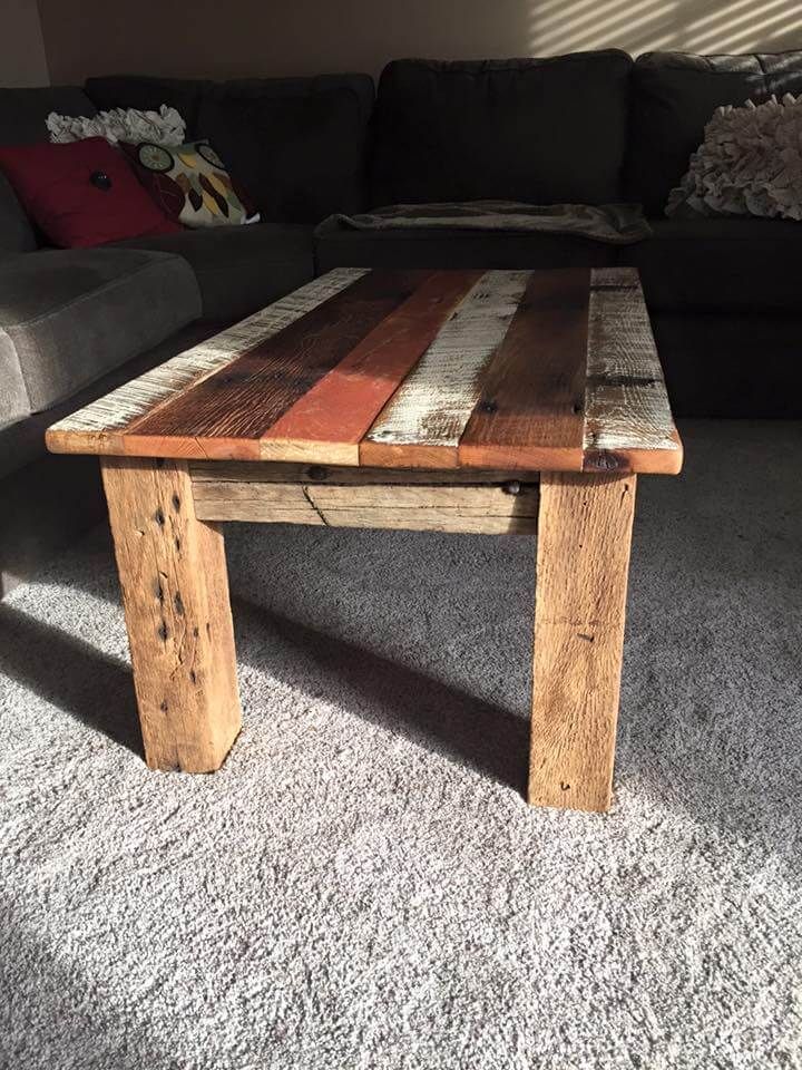 Reclaimed Barn Wood Coffee Table – Diy & Crafts In Barnwood Coffee Tables (View 10 of 15)
