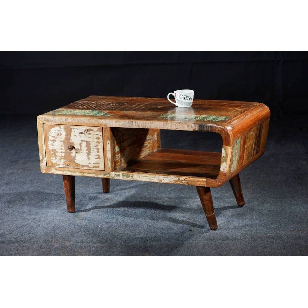 Reclaimed Wood Coffee Table With Storage Regarding Espresso Wood Storage Coffee Tables (View 12 of 15)