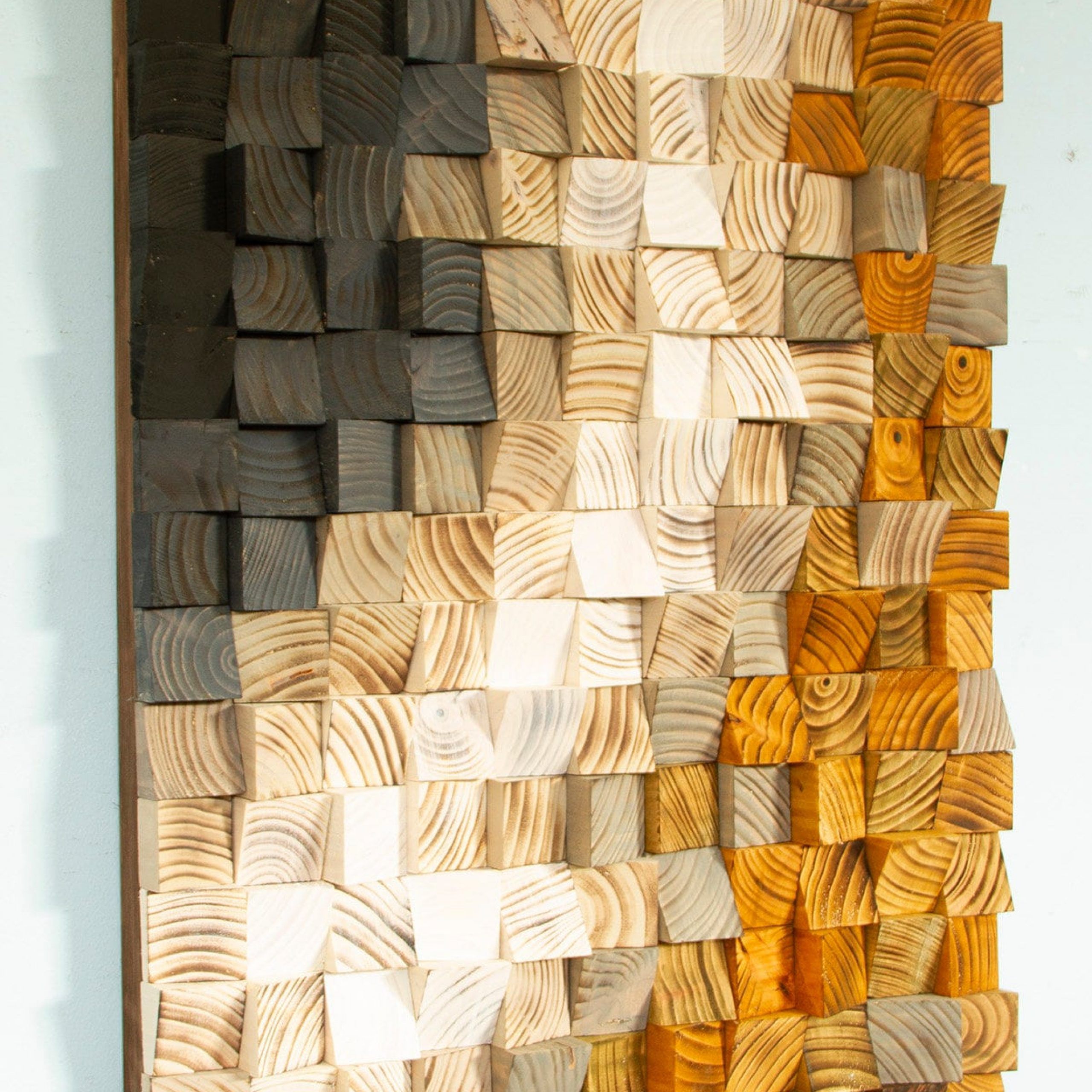 Reclaimed Wood Wall Art, Black River, Wood Mosaic Intended For Abstract Flow Wood Wall Art (Photo 13 of 15)