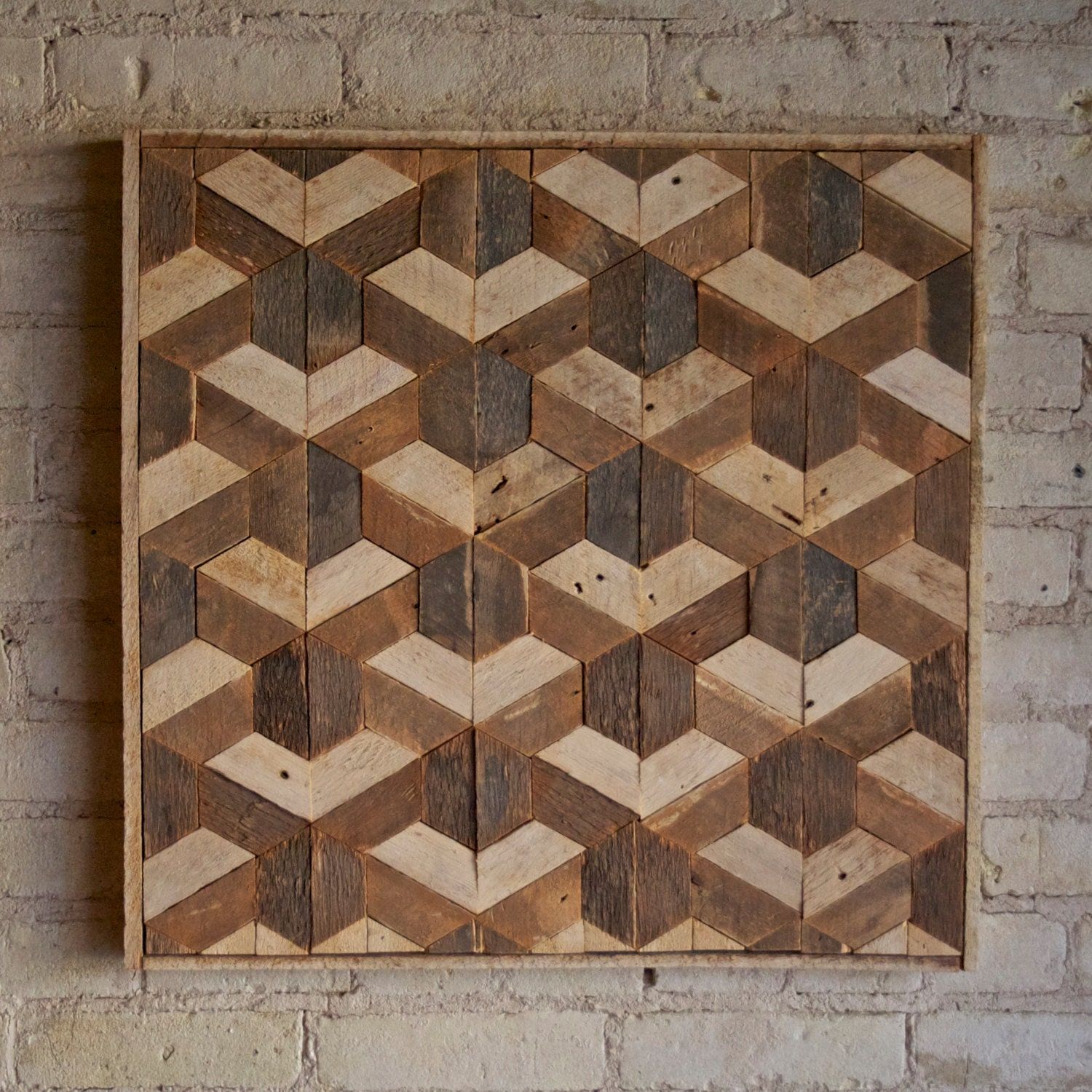 Reclaimed Wood Wall Art, Decor, Lath, Pattern, Geometric With Pattern Wall Art (View 5 of 15)