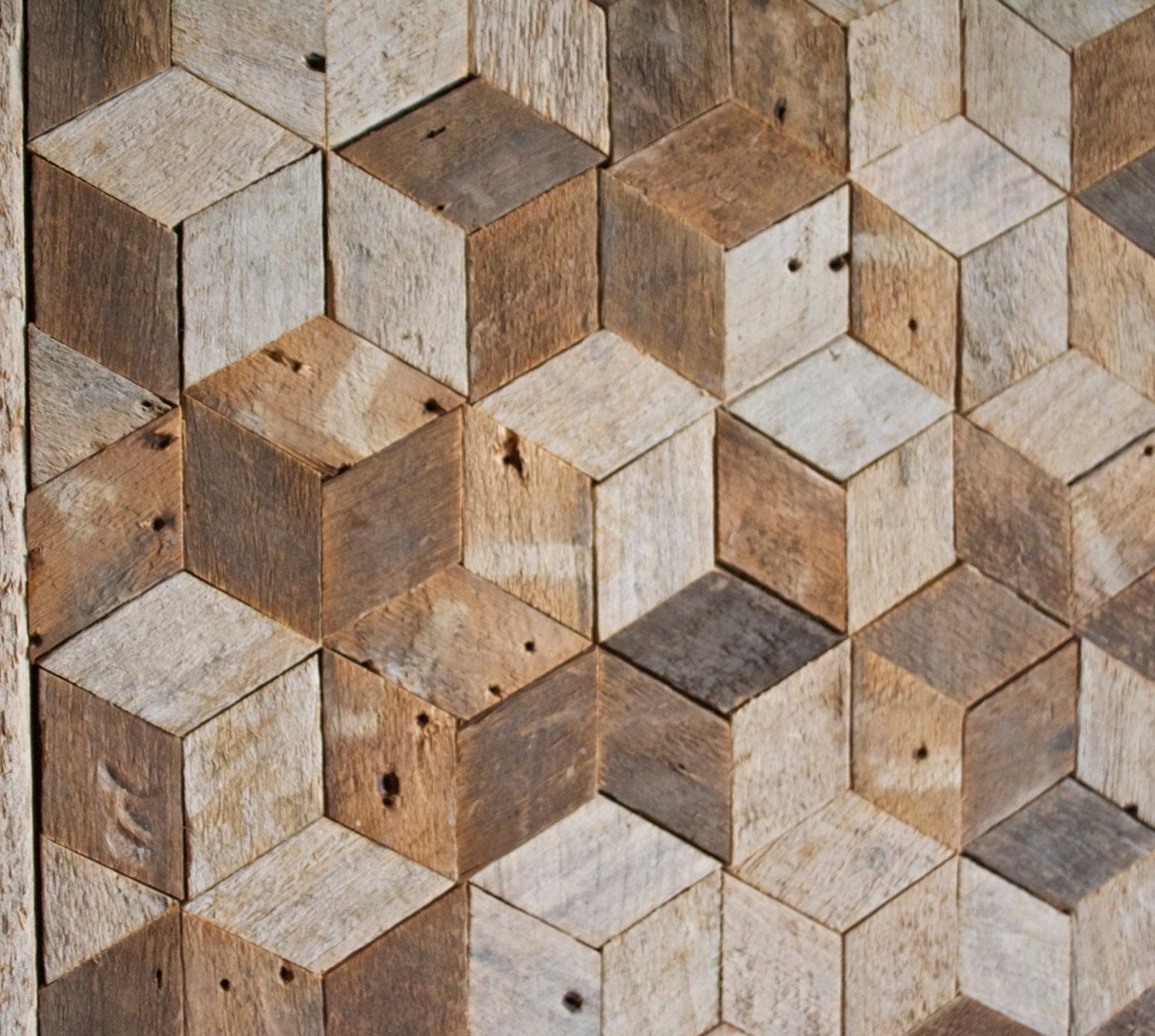 Reclaimed Wood Wall Art, Decor, Pattern, Lath, 3d, Cube With Regard To Hexagons Wood Wall Art (Photo 13 of 15)