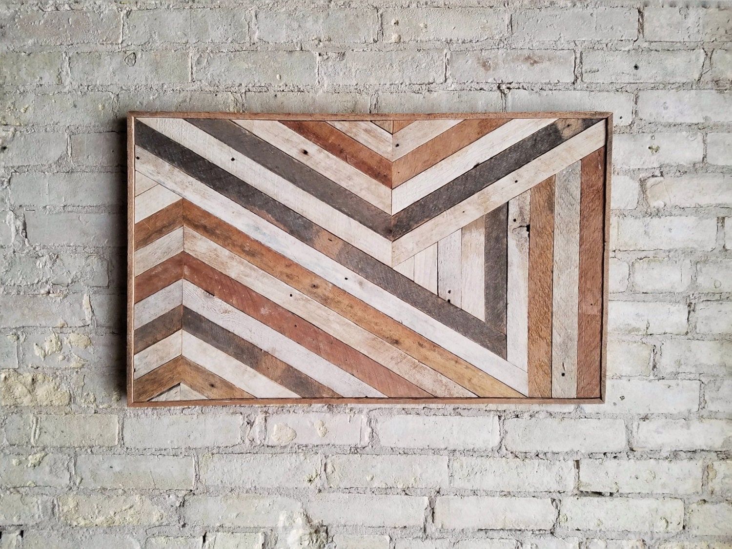 Reclaimed Wood Wall Art, Wall Decor, Abstract Chevron Pertaining To Abstract Wood Wall Art (View 10 of 15)