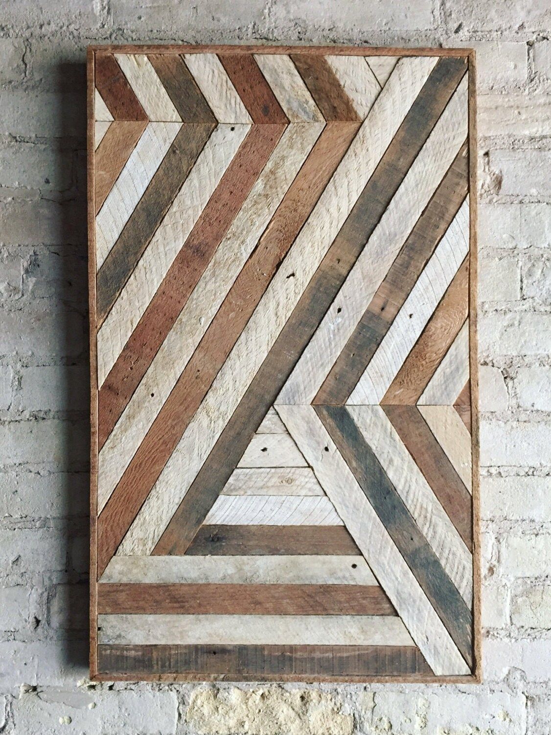Reclaimed Wood Wall Art, Wall Decor, Abstract Chevron Throughout Abstract Wood Wall Art (View 7 of 15)