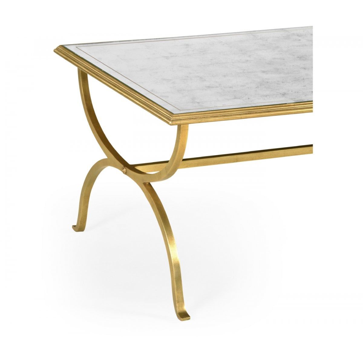 Rectangular Gold Coffee Table With Glass Top | Swanky Throughout Rectangular Glass Top Coffee Tables (View 2 of 15)