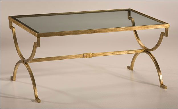 Rectangular Wrought Iron Coffee Table In Antique Gold Within Aged Black Iron Coffee Tables (View 3 of 15)