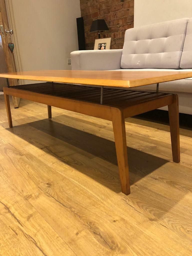 Retro Coffee Table Vintage Mid Century Teak Floating Top For Vintage Coal Coffee Tables (View 7 of 15)