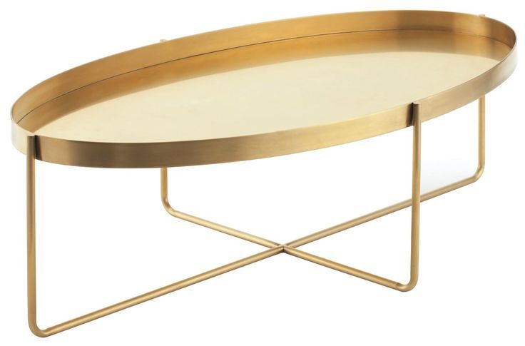 Roseman Stainless Steel Coffee Table | Gold Coffee Table Throughout Oval Corn Straw Rope Coffee Tables (Photo 9 of 15)