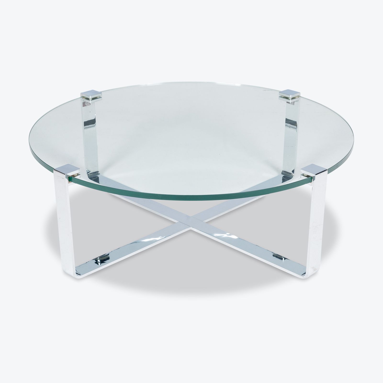 Round Coffee Table In Glass And Polished Chrome Intended For Polished Chrome Round Cocktail Tables (View 14 of 15)
