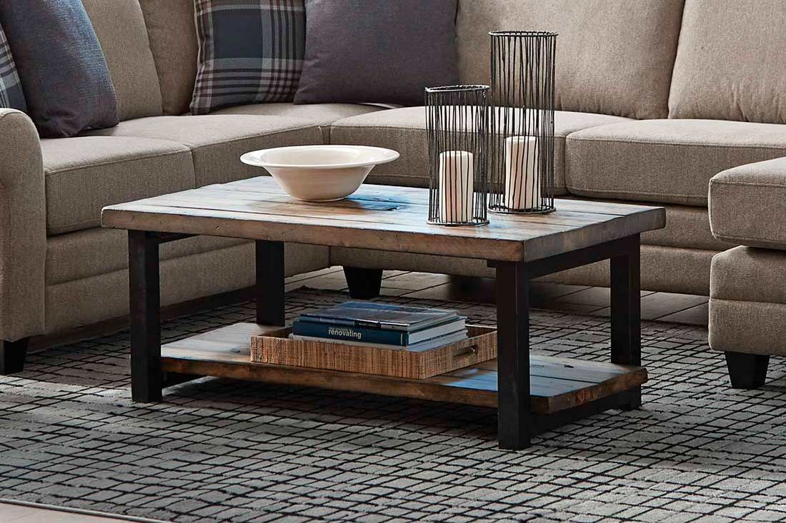 Rustic Brown Coffee Table Co 677 | Contemporary Inside Rustic Oak And Black Coffee Tables (View 14 of 15)