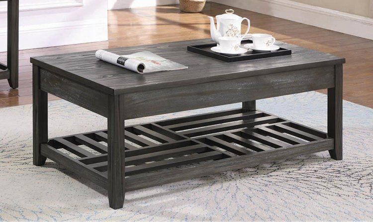 Rustic Grey Lift Top Coffee Table [722288] – $ (View 3 of 15)