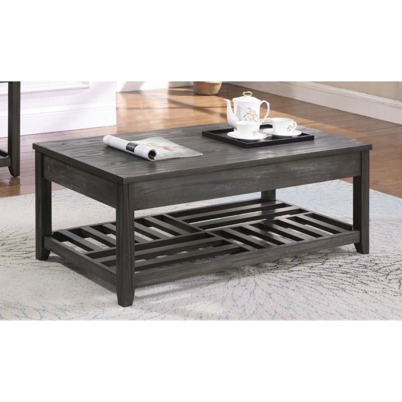Rustic Grey Lift Top Coffee Tablecoaster Furniture For Gray Driftwood And Metal Coffee Tables (Photo 3 of 15)