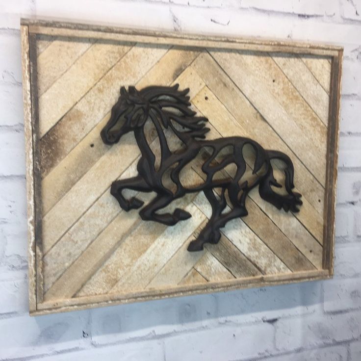 Rustic Metal Horse Wood Frame Wall Decor Sign | Frames On Regarding Luna Wood Wall Art (View 11 of 15)