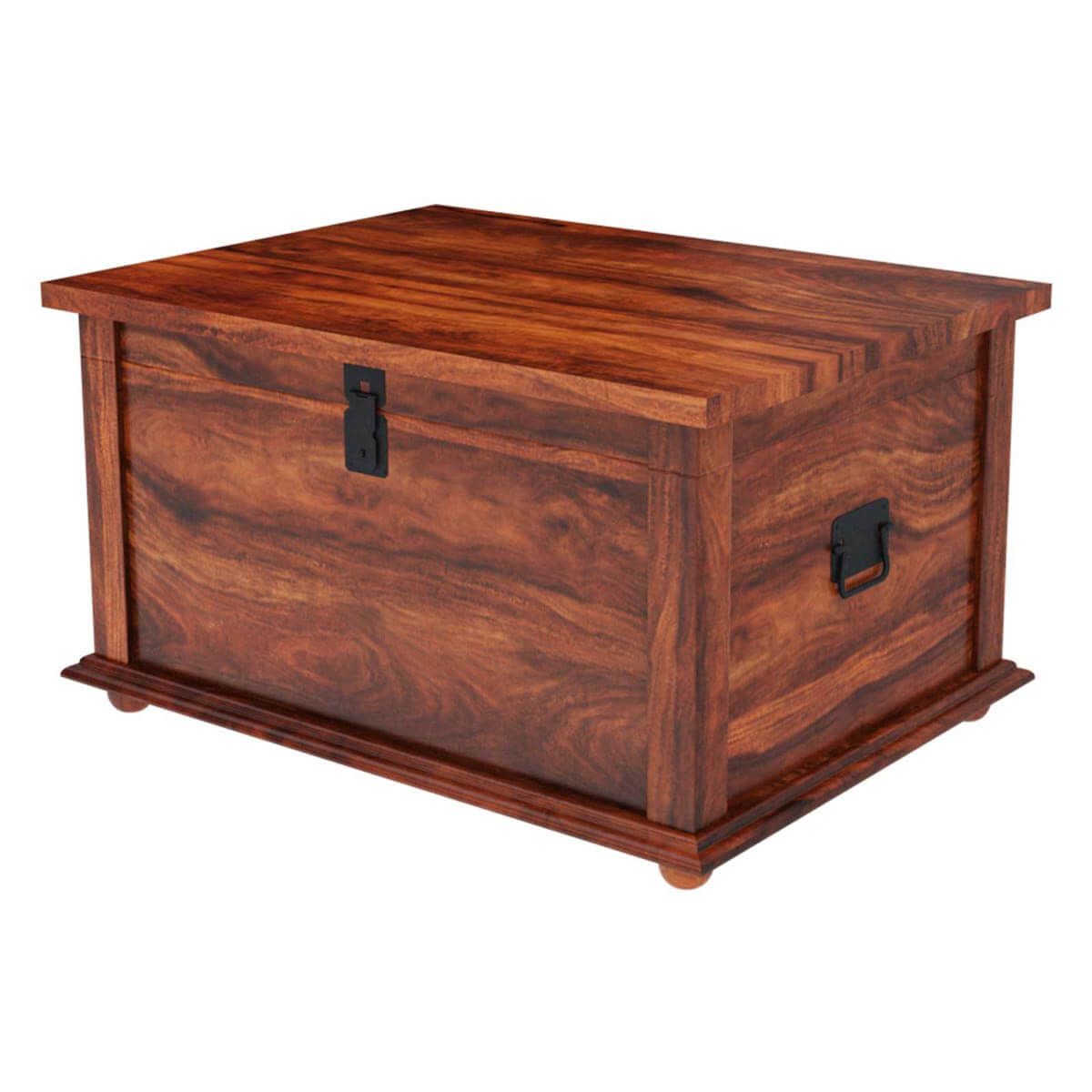 Rustic Primitive Solid Wood Storage Trunk Coffee Table New Regarding Espresso Wood Trunk Cocktail Tables (Photo 6 of 15)