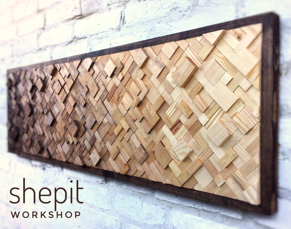 Rustic Wood Wall Art – Large Wall Art – 3d Wood Sculpture In Abstract Flow Wood Wall Art (View 10 of 15)