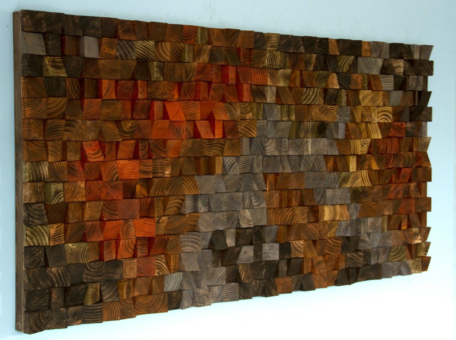 Rustic Wood Wall Art, Reclaimed Wood Wall Sculpture Throughout Abstract Flow Wood Wall Art (Photo 4 of 15)