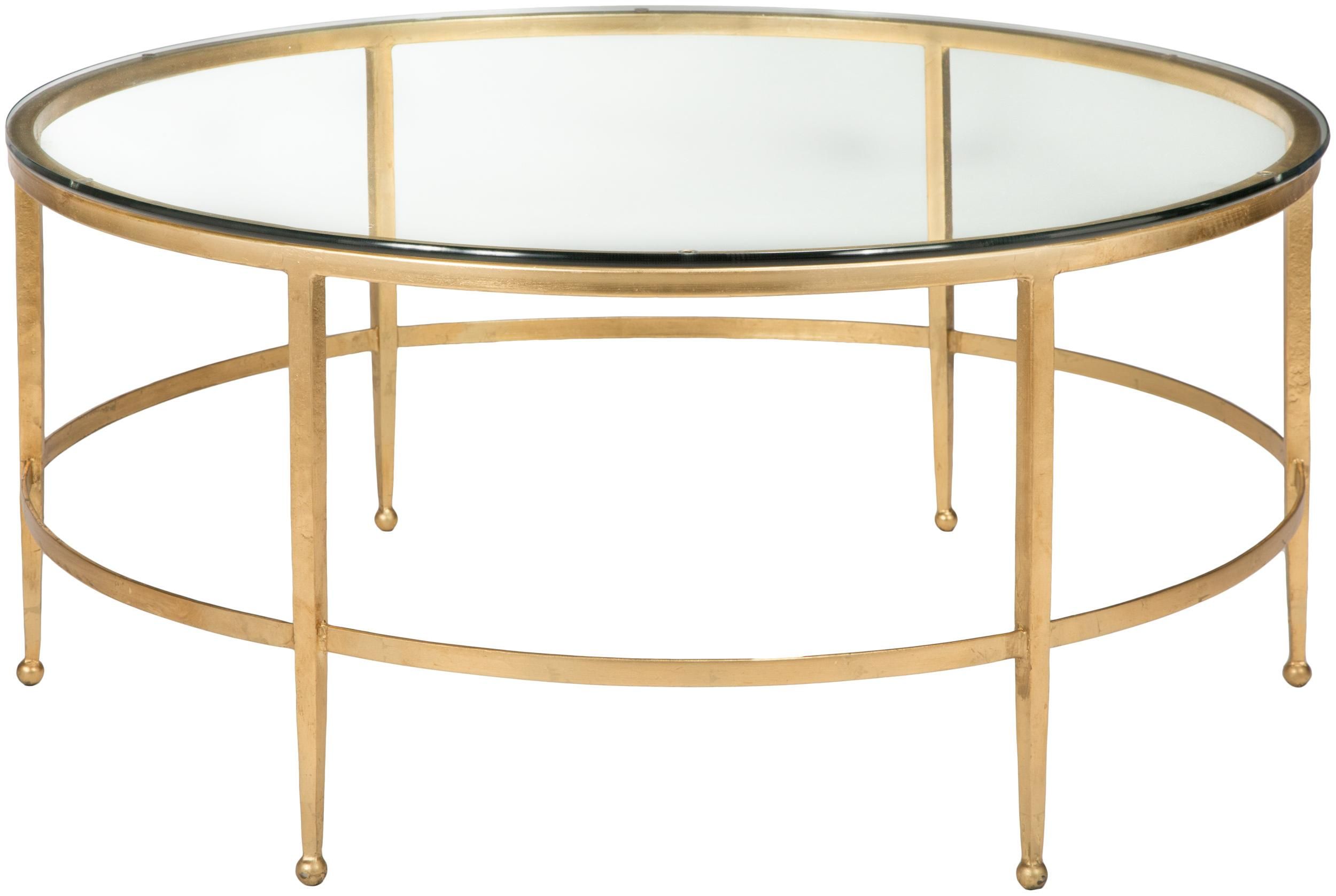 Safavieh Couture | Glass Top Round Coffee Table – Safavieh Within Glass And Gold Coffee Tables (View 14 of 15)