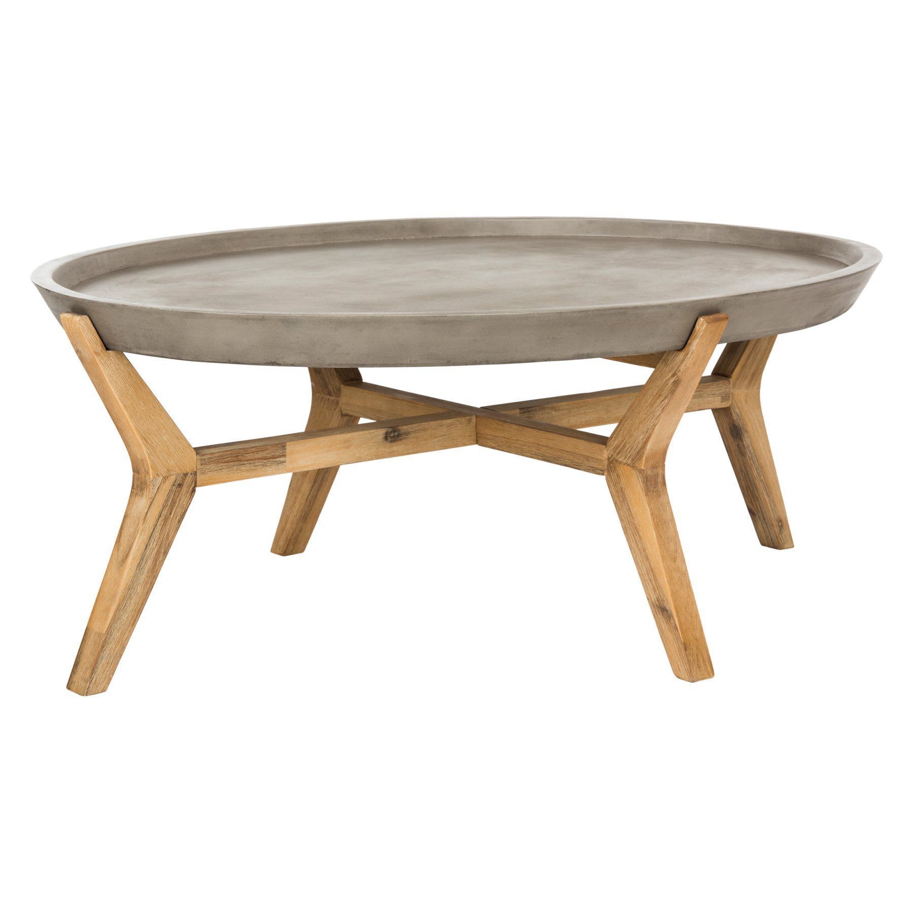 Safavieh Hadwin Modern Concrete Oval Coffee Table (with With Modern Concrete Coffee Tables (View 13 of 15)