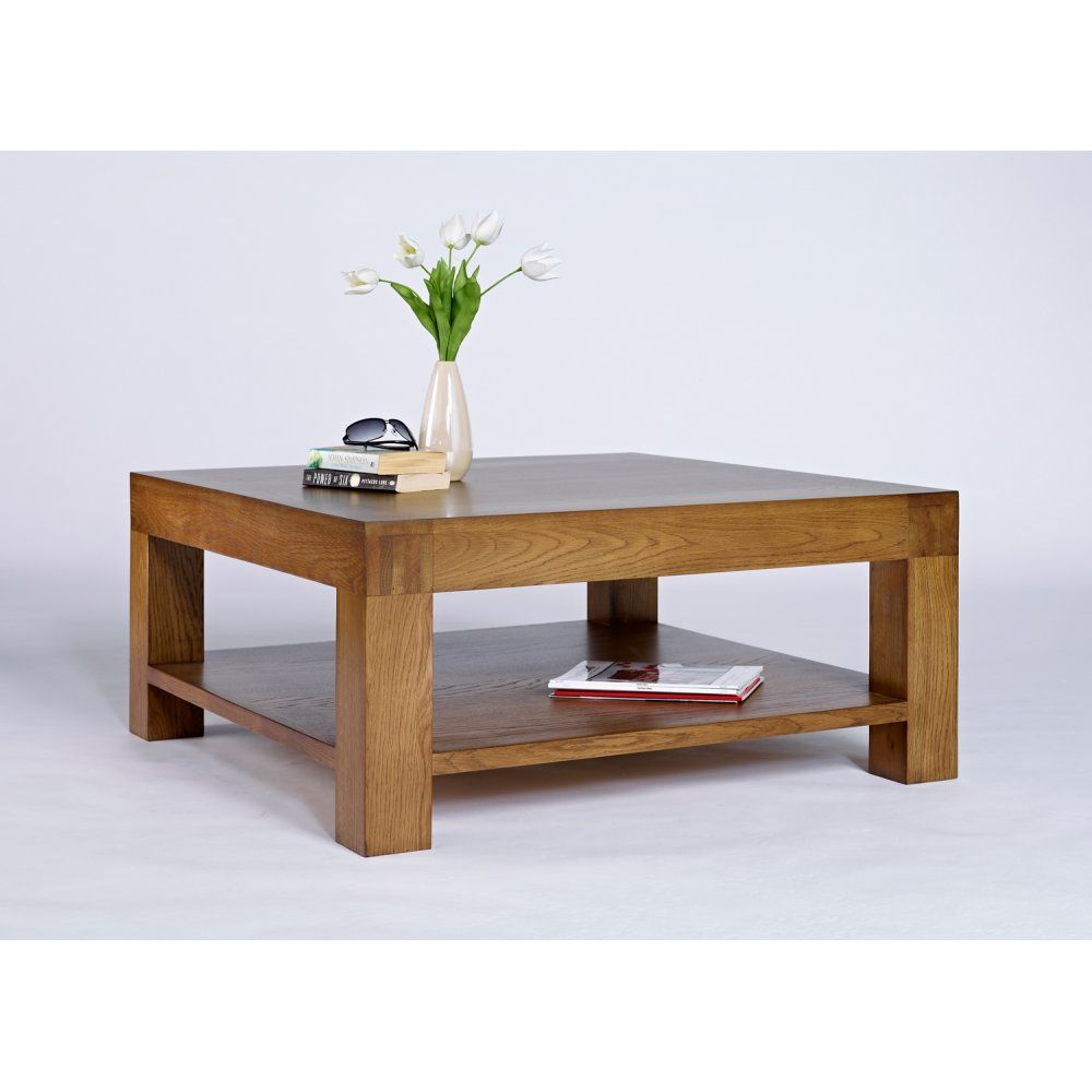 Santana Rustic Oak Square Coffee Table | The Furniture House In Rustic Oak And Black Coffee Tables (View 8 of 15)