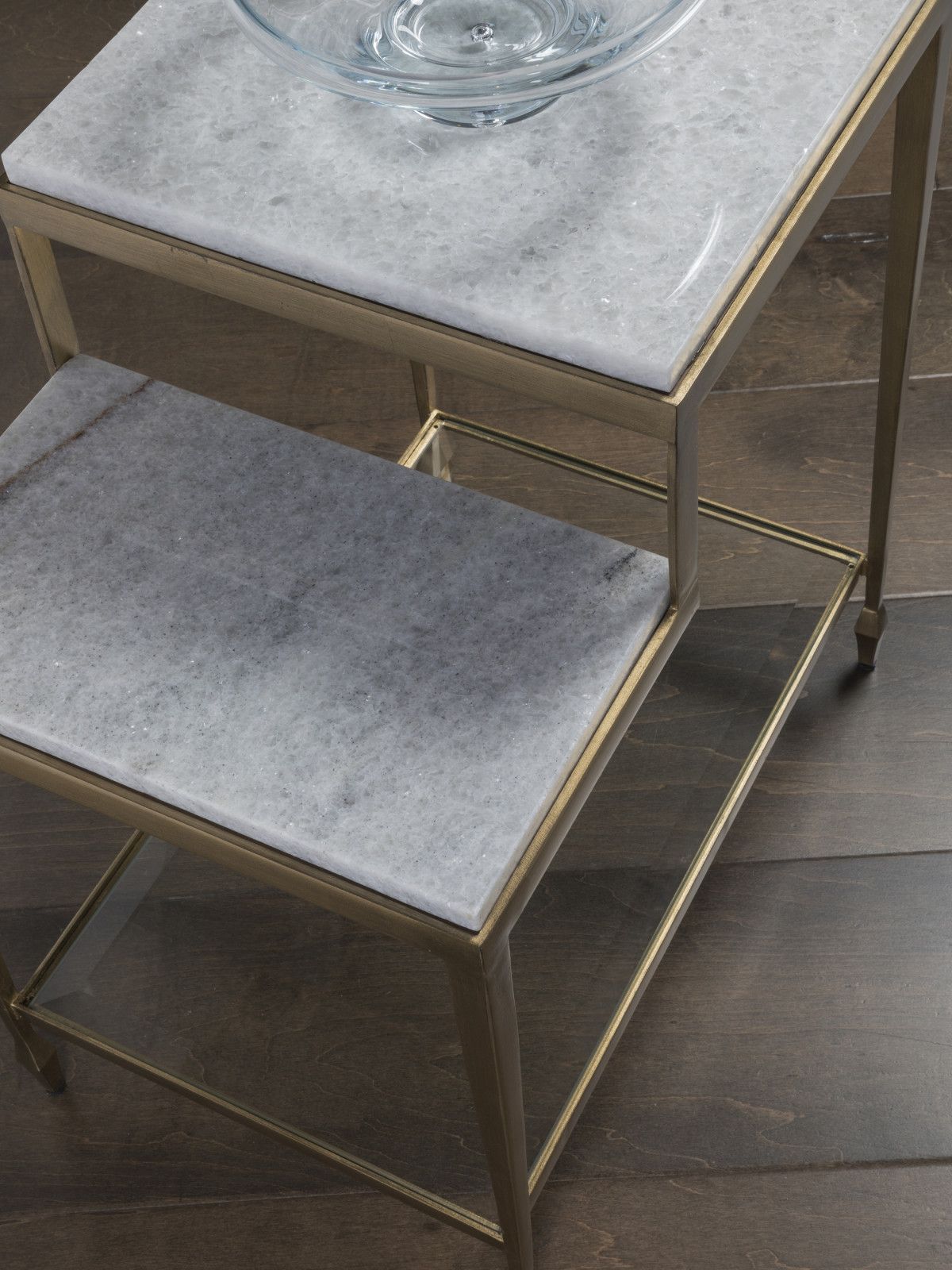 Sashay Gold Rectangular End Table Pertaining To Silver Leaf Rectangle Cocktail Tables (View 11 of 15)