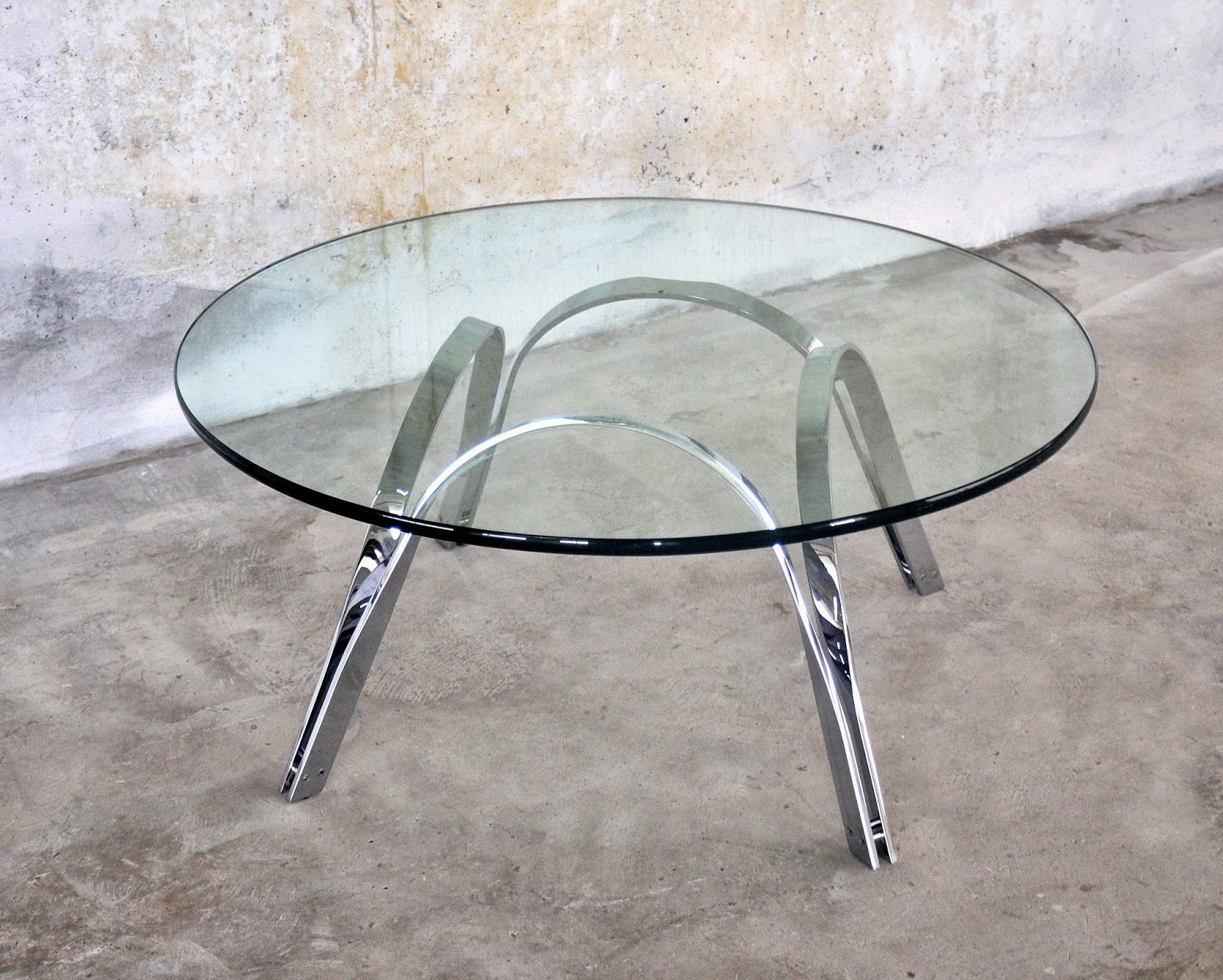 Select Modern: Roger Sprunger Chrome & Glass Coffee Or In Polished Chrome Round Cocktail Tables (View 3 of 15)