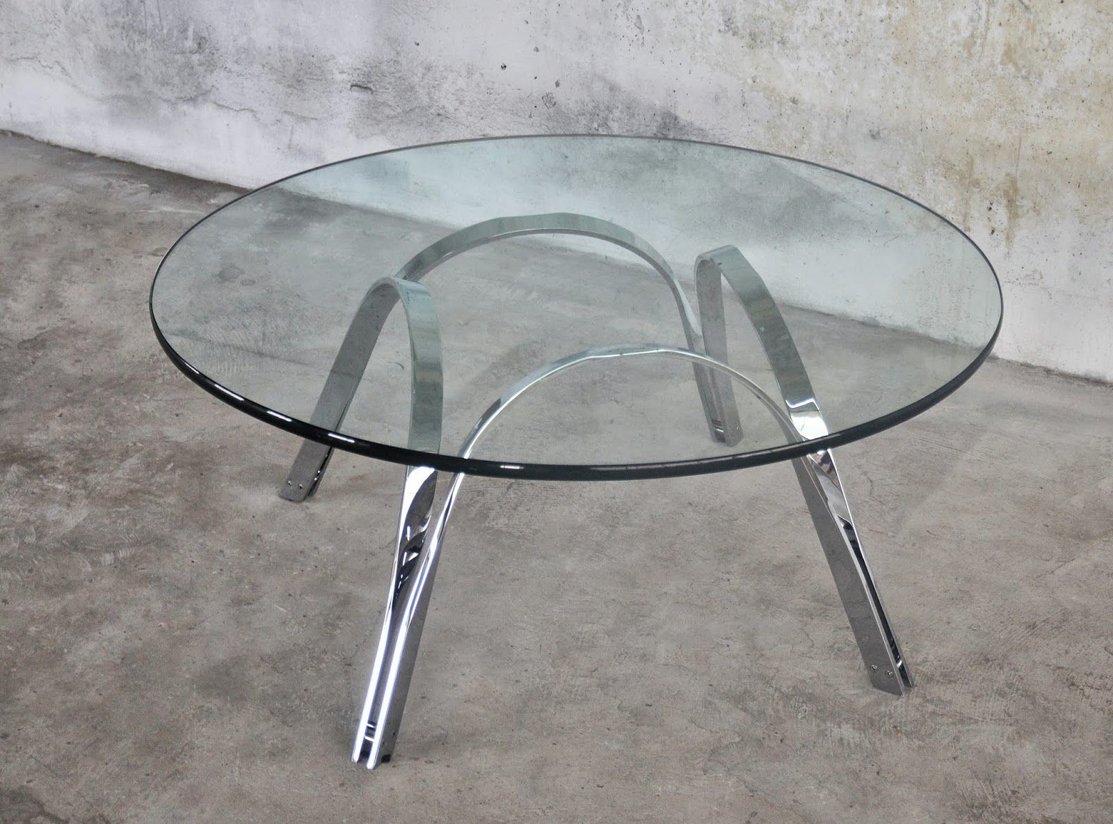 Select Modern: Roger Sprunger Chrome & Glass Coffee Or Regarding Polished Chrome Round Cocktail Tables (View 13 of 15)