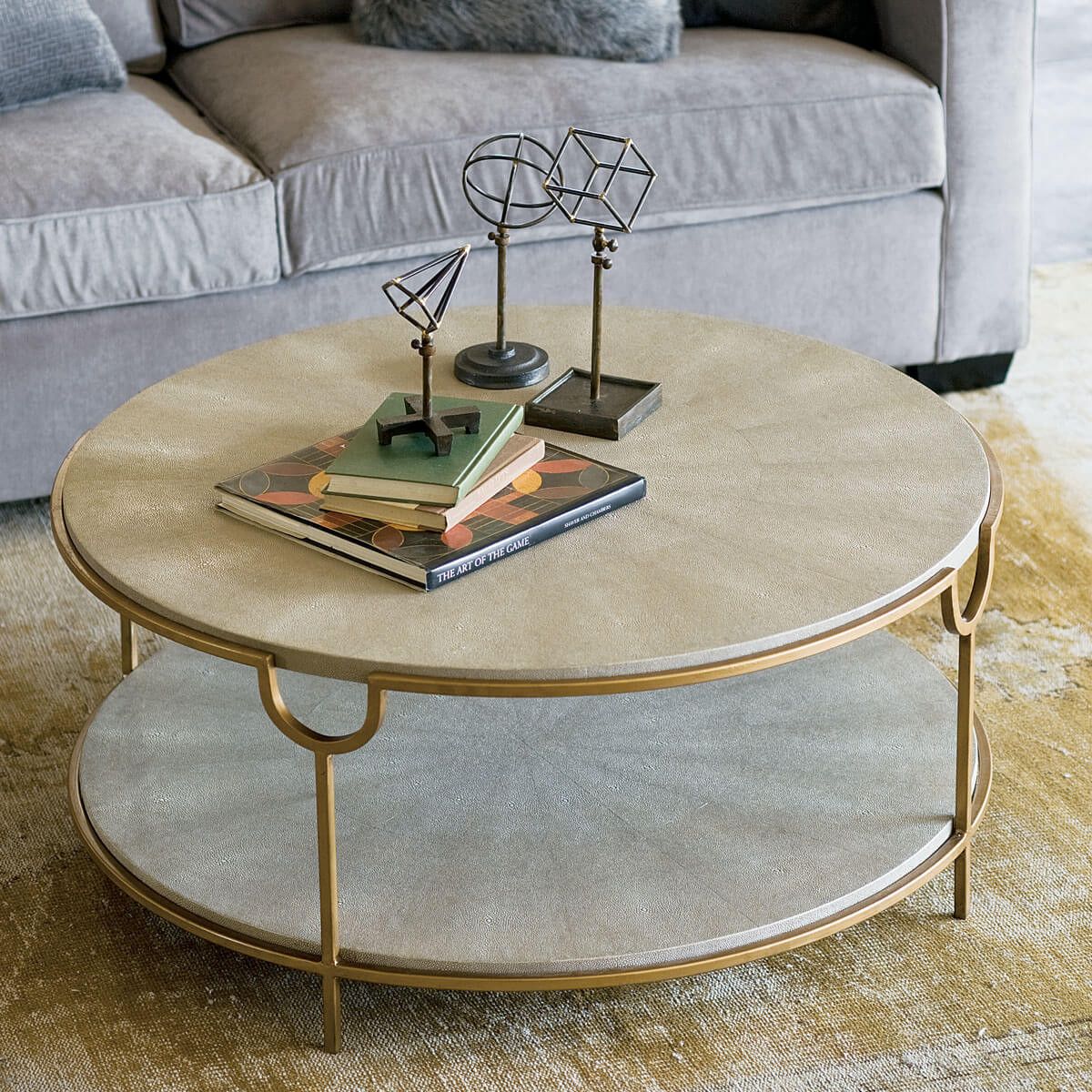 Sheridan "shagreen" Coffee Table | Taupe | Plantation Design Throughout Faux Shagreen Coffee Tables (Photo 10 of 15)
