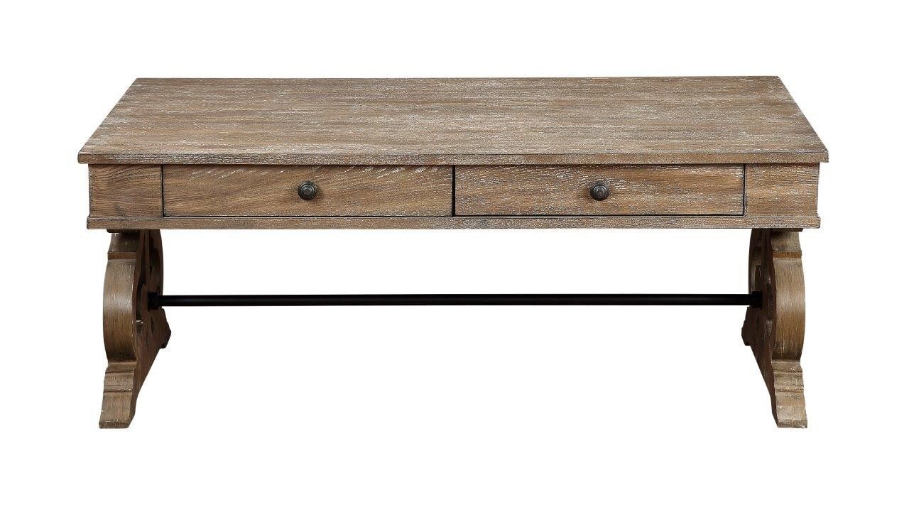Sherwood Aged Brown 2 Drawer Cocktail Table – 1stopbedrooms (View 9 of 15)