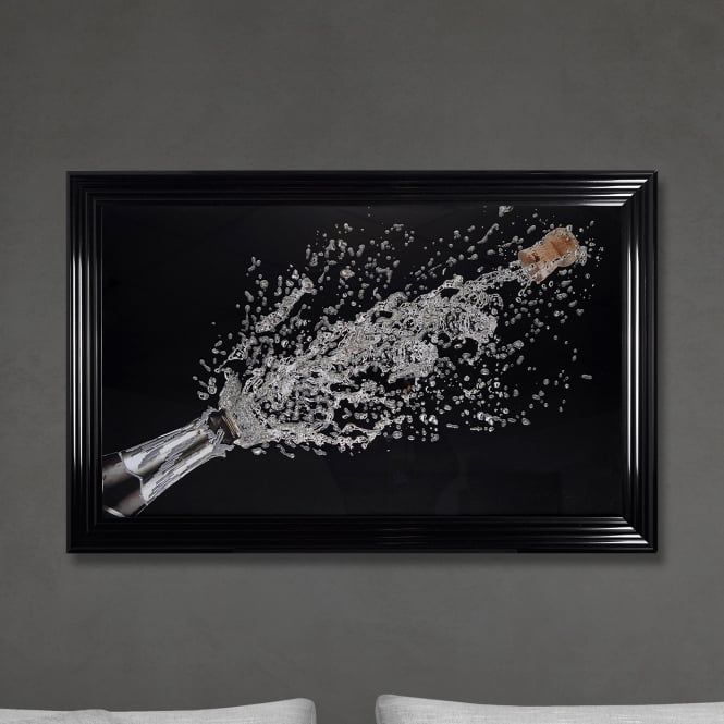 Shh Interiors Champagne Bottle Print Hand Made With Liquid Pertaining To Liquid Wall Art (View 4 of 15)