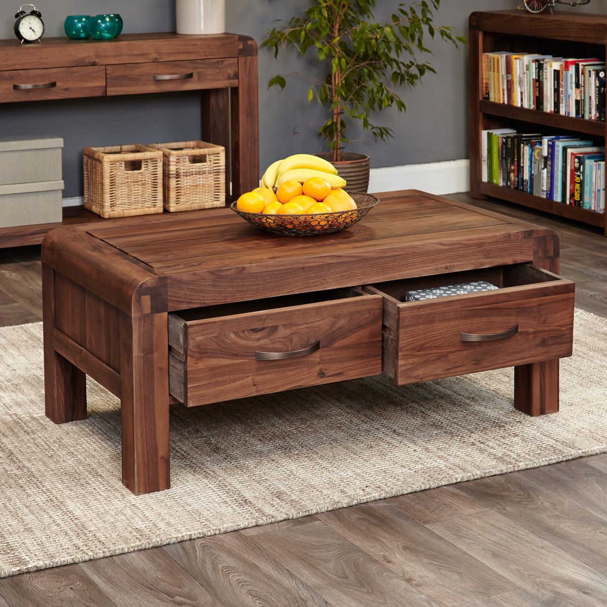 Shiro Walnut Four Drawer Coffee Table Was £ (View 5 of 15)