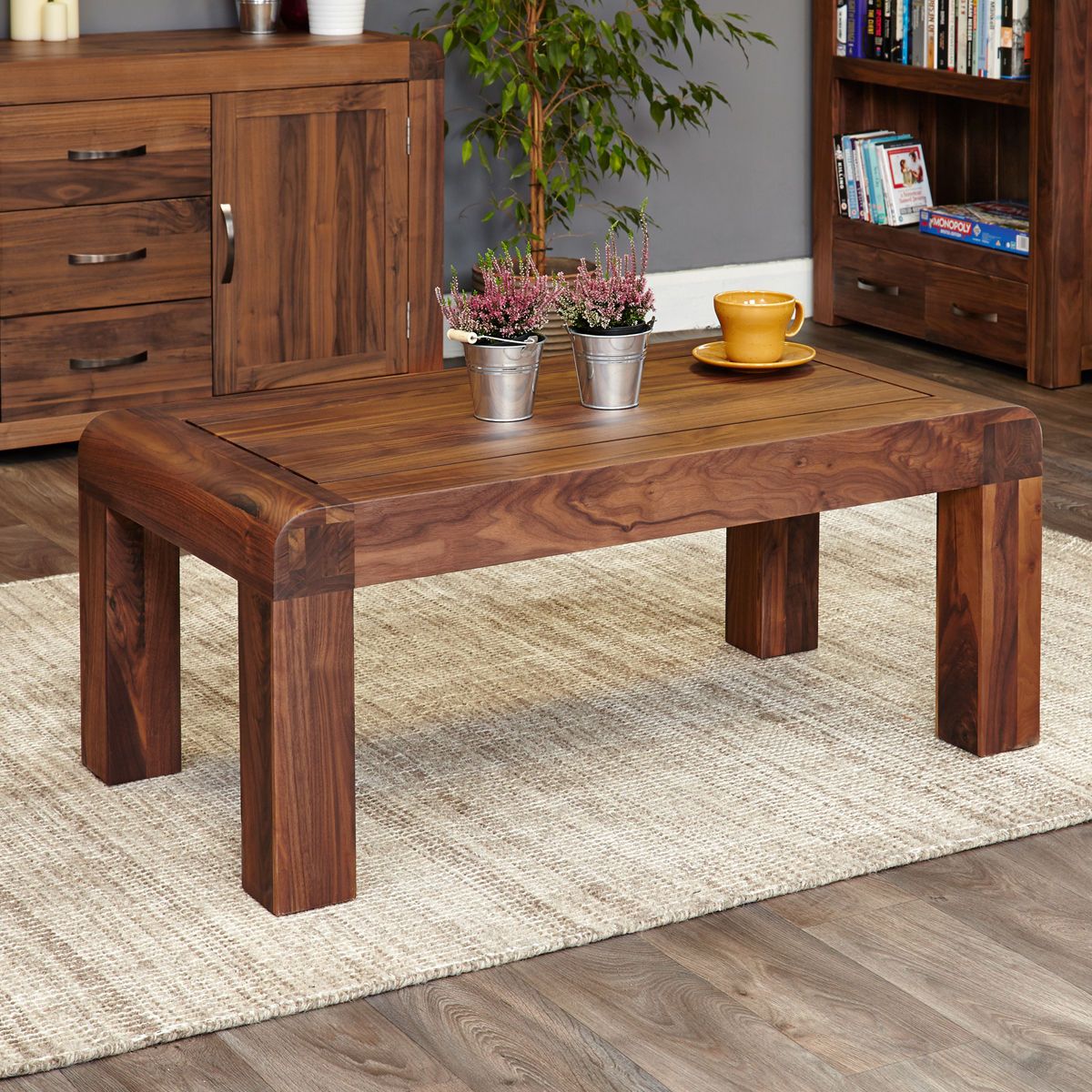 Shiro Walnut Medium Open Coffee Table – Wooden Furniture Store Within Hand Finished Walnut Coffee Tables (View 4 of 15)