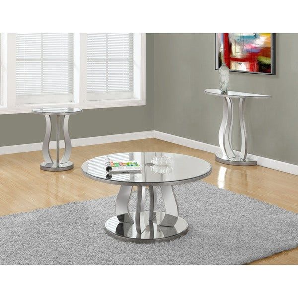 Shop 20 Inch Brushed Silver Mirror End Table – Free Pertaining To Silver Mirror And Chrome Coffee Tables (View 9 of 15)