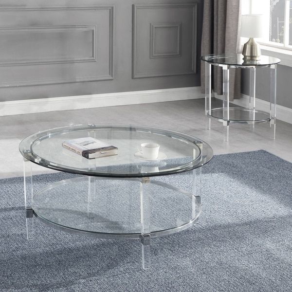 Shop Best Quality Furniture 2 Piece Coffee Table Set With Within Clear Coffee Tables (View 14 of 15)